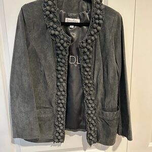 Bradley Bayou Gray Suede Women's Jacket size M.